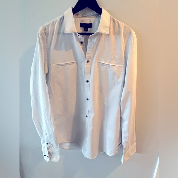 Men’s Calvin Klein size L, light grey button-up shirt NWOT - Picture 8 of 9